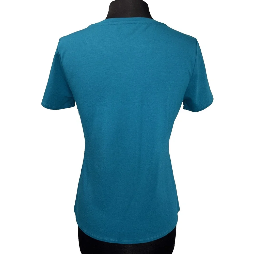 NEW Everyday T Shirt Jewel Women's Size‎ S Teal Short Sleeve Stretch Crew Neck